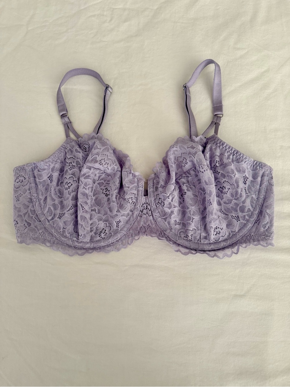 Auden Lace Unlined Balconette Bra Underwire Lilac Purple 36D Lingerie